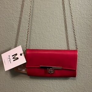 Mistique shoulder or handbag red vegan leather NWT